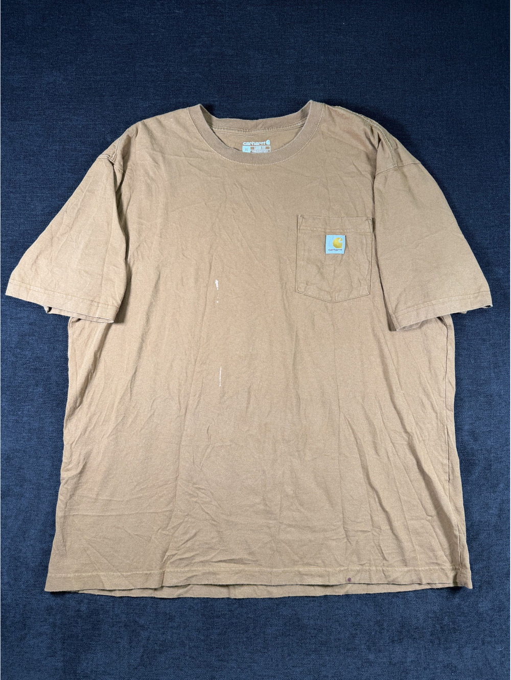 Carhartt Brown Pocket T-Shirt with Logo Patch, Size XL